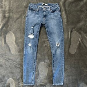 Levi's Blue Distressed Skinny Jeans